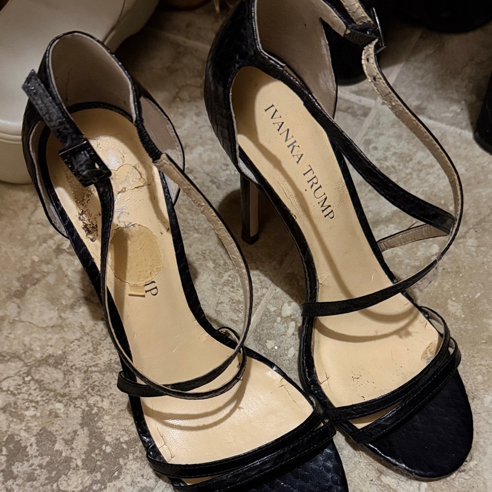 Ivanka Trump Black Strappy Heels